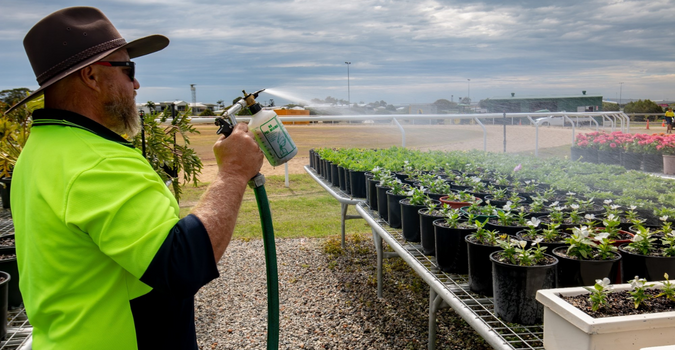 doomen-nursery-steve-spraying | Brisbane Racing Club