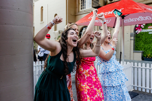 ladies cheering 