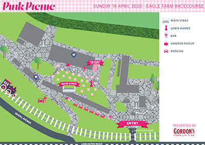 Pink Picnic Map at Eagle Farm Racecourse | Brisbane Racing Club