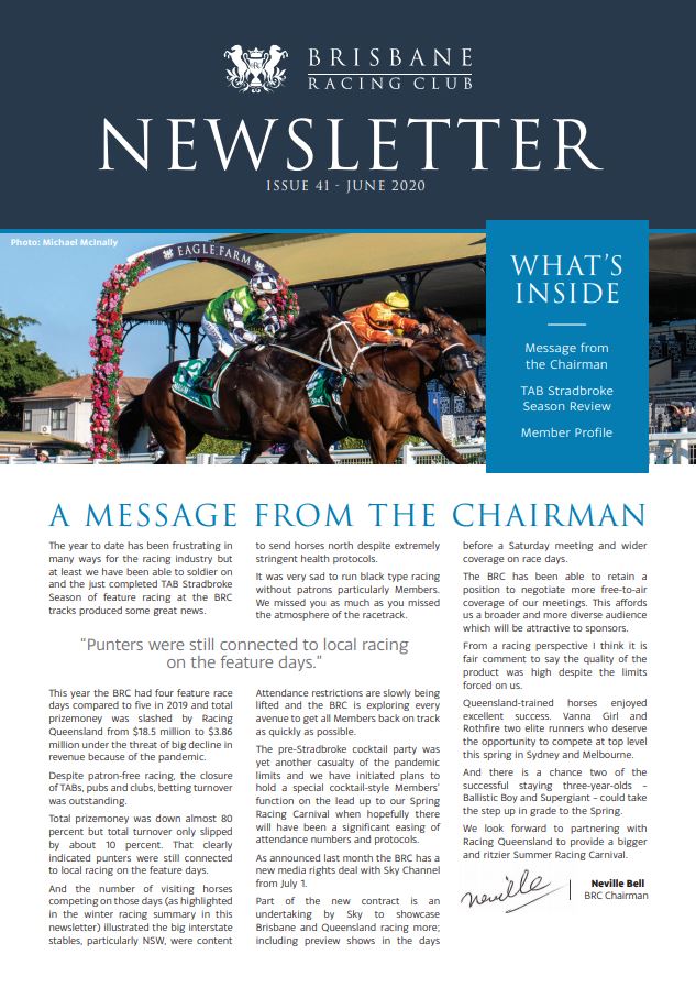 Members Newsletter June 2020 Issue 41 | Brisbane Racing Club